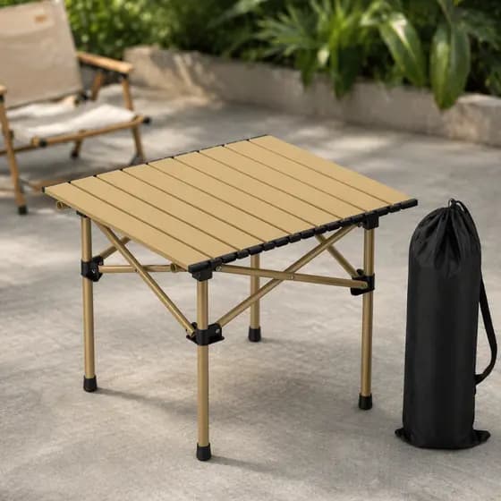 Mesa Camping Dobrável Portátil Alumínio Praia Acampamento Camping Churrasco C/ Bolsa De Transporte