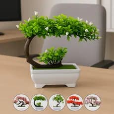 Bonsai Artificial Plástico Realista Natural para Decorações Pinho Jabuticaba Cerejeira Fortuna