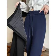 Azul marinho Micro-queimado calças esportivas femininas primavera outono novo estilo cintura alta mais magro olhar Casua
