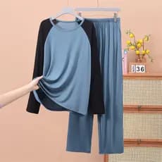 Terno de casa masculino estilo fino Modal Casual contraste cor manga comprida pijamas calças de pijama tamanho grande so