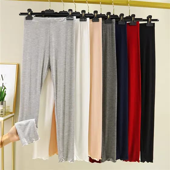 Outono leggings finas roupas femininas Modal interior Wear tamanho grande leggings de cintura alta magro-ajuste calças c