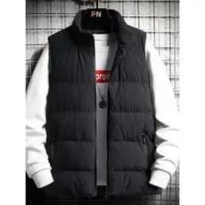 Contador retiro colete masculino outono inverno novo estilo grosso Casual para baixo algodão quente gola alta colete