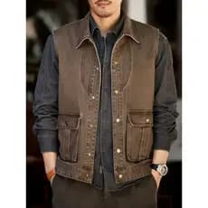 Americano Retro ferramentas Denim colete masculino 2026 primavera novo estilo Street Wear ao ar livre solto jaqueta Casu