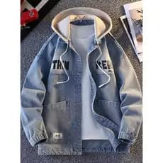 Jaqueta jeans masculina primavera outono Street Wear macacão solto jaqueta adolescente júnior estudantes do ensino médio