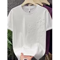 2026 Novo estilo de verão camiseta de manga curta elegante tridimensional em relevo masculino Street Wear Casual All-Mat