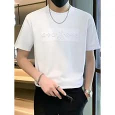 2026 verão novo estilo masculino fino ajuste gelo seda algodão respirável Casual colisão tridimensional urso branco cami