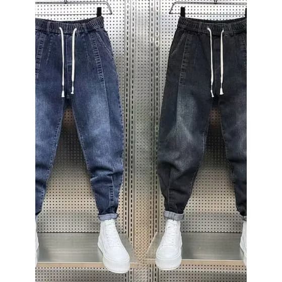 Primavera outono calças street Wear plâncton bonito frito rua Jeans masculino na moda juventude cor sólida solto estiram