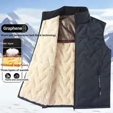 Colete de lã de cordeiro para trabalho, masculino, inverno, à prova de frio, à prova de vento, acolchoado, além de lã, e