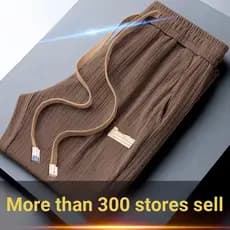 Comércio exterior grande marca corte etiqueta verão gelo seda Drape reta calças casuais das mulheres dos homens calças d