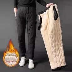 Comércio exterior grande marca corte cordeiro velo para baixo calças de algodão masculino tamanho grande Casual espessam