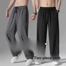 Calças masculinas estilo proteção solar calças soltas Street Wear calças esportivas masculinas em linha reta calças casu
