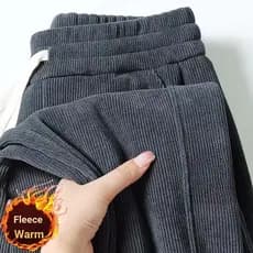 Calças de veludo masculinas calças de moletom térmicas outono inverno forro de lã engrossado calças casuais esportes swe