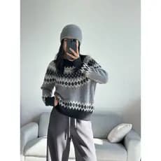 Sem reabastecimento senhoras meia gola alta Jacquard camisola lã inverno roupas femininas