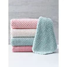 Pano de prato dupla face para trabalho doméstico, esfregão de lã Coral, absorve água, sem fiapos, pano de cozinha, não o