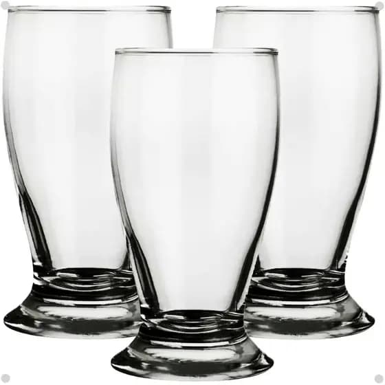 Kit 3 Copos Tulipa de Vidro 240ml Transparente para Cerveja Chopp Refrigerante Suco