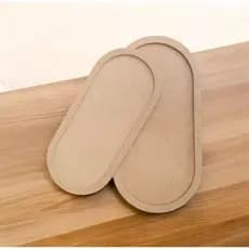 Kit 2 Bandejas Ovais MDF Cru para Decoração de Festa, Docinhos ou Organização