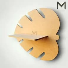 Prateleira Decorativa Nicho Formato Folha Costela de Adão em MDF Resistente