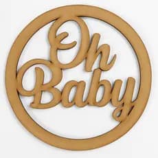 LETREIRO PALAVRA OH BABY EM MDF DECORAÇÃO DE CHÁ DE BEBÊ CHÁ REVELEÇÃO APLIQUE DE PAINEL DECORATIVO PARA FESTA