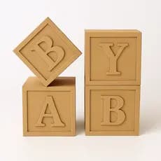 Cubos Decorativos Quadrados MDF Crú 30x30x30cm Cha Baby/Revelação