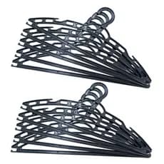 Cabide Preto Super Resistente Kit Com 10 Peças De Plástico Resistente Multiuso