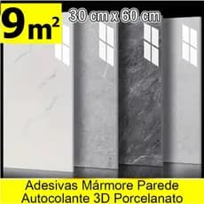 Até 9m² Placa Adesiva Autocolante Mármore Parede 60x30cm Lavável e Resistente ao Calor para Quarto Sala Cozinha Banheiro