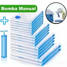 Até 8 Saco a Vácuo Grande com Bomba Manual para Roupas de Cama 60x80cm | Organizador para Viagem Mala Edredom Cobertores