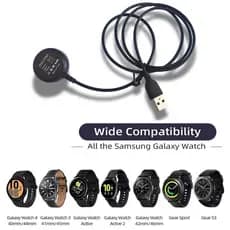 Cabo De Carregamento Magnético Sem Fio Para Samsung Galaxy Watch 8/6/5/4/3/Active/2 Gear Sport/S3 | Carregador Portátil