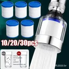 5/10/20/30 peças de filtro universal pressurizado rotativo para torneira, purificador de água de cozinha com função de d