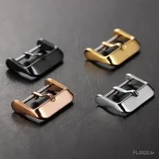 Fivela de relógio em aço inoxidável polido de 10-24mm, pino de metal adequado para pulseiras de silicone.