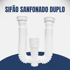 Sifão Sanfonado Duplo Universal Para Pias/Tanques e Lavatórios