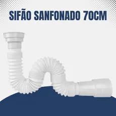 Sifão Simples Sanfonado Tubo Extensivo 70cm Universal