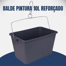 Caçamba de Pintura 10 Litros Reforçada Preta com Textura Interna e Alça para pendurar