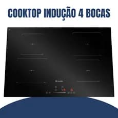 Cooktop Indução Mueller 4 Bocas Vitrocerâmico com Superturbo - MCN4BL