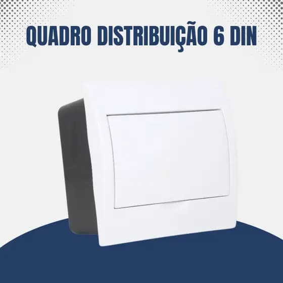 Quadro Caixa Distribuição Centrinho Para 6 Disjuntores Din Com Tampa Branca