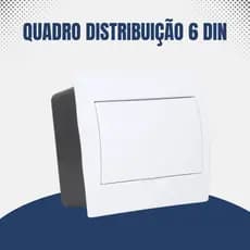 Quadro Caixa Distribuição Centrinho Para 6 Disjuntores Din Com Tampa Branca