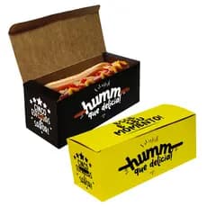 Caixa Embalagem para Hot Dog Delivery Cachorro Quente 20x8x8cm – 20, 50, 100 unidades