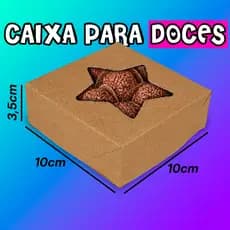 Caixa Embalagem com Visor 10x10x5cm para Brigadeiros Brownies Doces