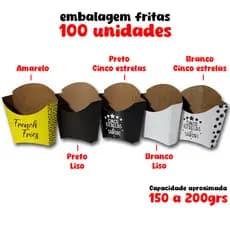 Caixa Embalagem Caixinhas Batata Frita M 50 Unid