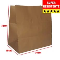 Saco Papel Kraft Delivery Grande Liso (30 x 32 x 19cm) 50 unidades
