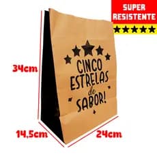 100 uni Saco Kraft Embalagem de Papel Craft Para Delivery Médio