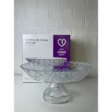 Centro de Mesa de Cristal com Pé para Frutas – Fruteira-sobremesa-Decorativa Elegante