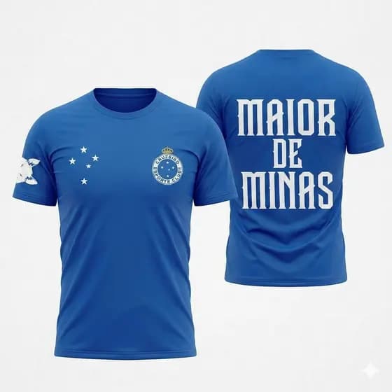 Camiseta do Cruzeiro Masculina Confortável Camisa de Time Mineiro Cabuloso Torcedor Raposa Maior de Minas