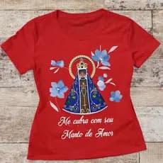 Camiseta Feminina Básica  Nossa Senhora Aparecida Blusinha Confortável Cristã Camisa Premium Religiosa Street