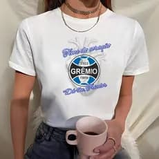 Camiseta do Grêmio Feminina T-shirt Camiseta de Time Tricolor Gaúcho Blusinha Esportiva Básica Grenal