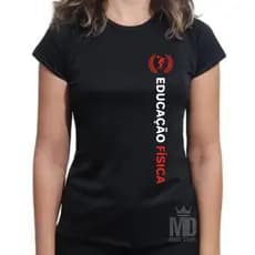 Camiseta de Educação Física Feminina Camisa de Trabalho Confortável Blusinha Básica de Uniforme Colégio Faculdade