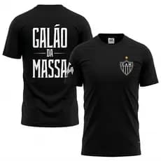 Camiseta Atletico Masculina Time Mineiro Confortável Camisa Básica Galo da Massa Torcedor Fanatico Blusa de Time Galo