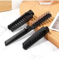 Escova Pente Dobrável Preto | Compacta Portátil | Cabelo e Barba