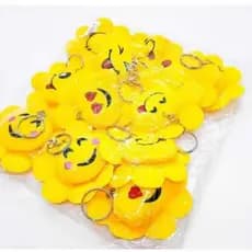 Kit 12 Chaveiros de Pelúcia Emoji Girassol | Emoticon Fofo Sorridente | Chaveiro Decorativo Bolsa Mochila | Lembrancinha