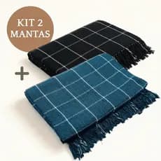 Kit 2 Mantas Para Sofá e Cama King 240x180cm Macia Tecido Encorpado Luxo Peseira Capa de Sofa