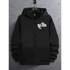Moletom com capuz da moda masculina com estampa de letras Switch, moletom casual com ZIPER para blusas masculinas.